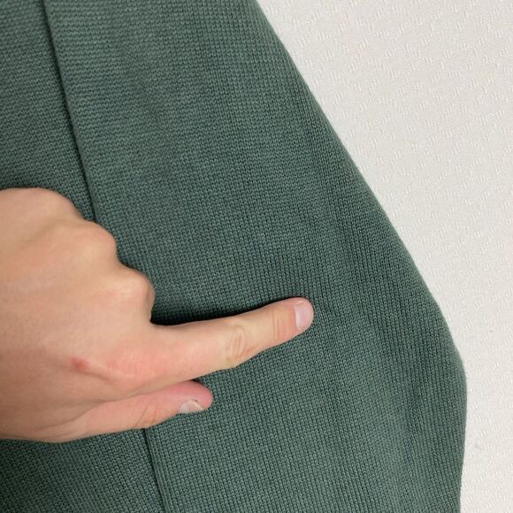 Criquet Cable Knit Sweater Mens Medium Green Fisherman Cashmere Blend Sweatshirt - Picture 3 of 13